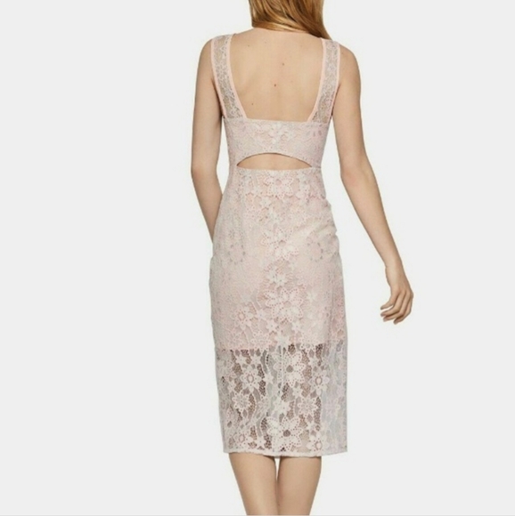*Final Price* NWT BCBGeneration Pink Metallic Midi Lace Sheath Dress - Picture 2 of 2
